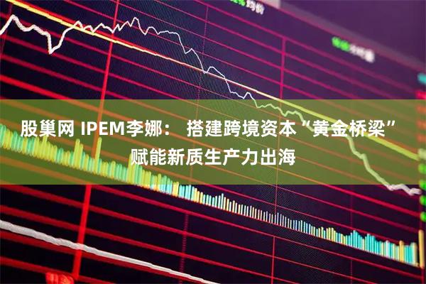 股巢网 IPEM李娜： 搭建跨境资本“黄金桥梁” 赋能新质生产力出海